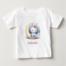 schattig konijn zittend op de maan 