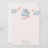 schattig konijnenblauw Baby shower Hartelijk dank Bedankkaart (Voorkant)