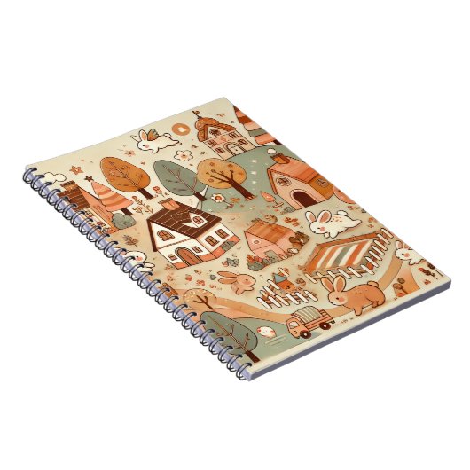 schattig konijnendorp notitieboek (Rechterzijde)