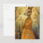 Schattig Konijnenfolkart Briefkaart (Voorkant / Achterkant)