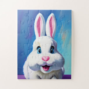 Schattig konijnenkonijn met schattige blauwe ogen  legpuzzel
