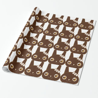 schattig konijnenkonijn met schedelboog cadeaupapier