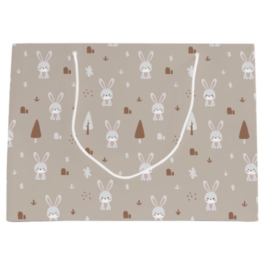 Schattig Konijnenpatroon Grote Geschenktas Groot Cadeauzakje (Voorkant)