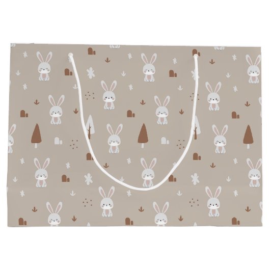 Schattig Konijnenpatroon Grote Geschenktas Groot Cadeauzakje (Achterkant)