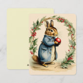  schattig konijntje kerst feestdagenkaart (Voorkant / Achterkant)