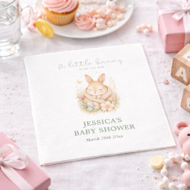 Schattig Konijntje Neutrale Lente Baby Shower Servet