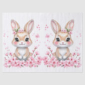 Schattig konijntje roze bloesems tissuepapier (Voorkant)