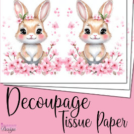 Schattig konijntje roze bloesems tissuepapier