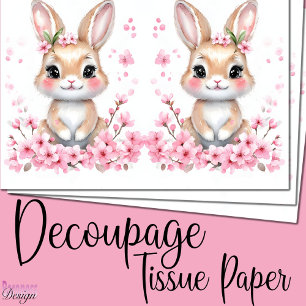 Schattig konijntje roze bloesems tissuepapier
