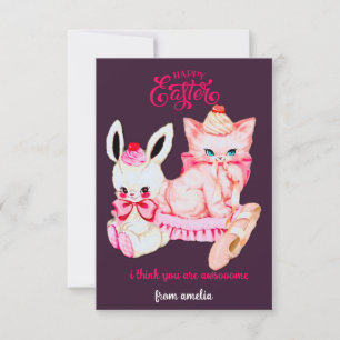 schattig  konijntje voor schoolvrienden - Happy ea Notitiekaartje