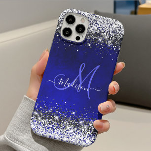 Schattig koningsblauw zilveren nepschitterend mono Case-Mate iPhone case