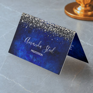 Schattig koninklijk blauw gouden nepschittering visitekaartje