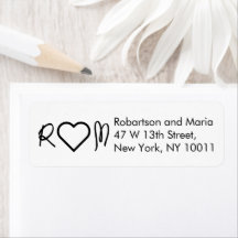 Schattig Koppel Monogram Hart Retouradres