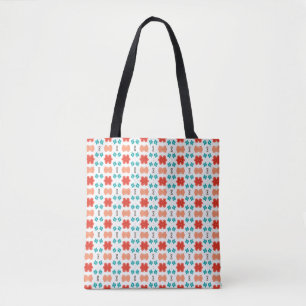 Schattig Koraal Teddybeer Bloemmotief Tote Bag