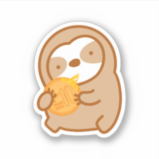 Schattig Koreaans Straatvoedsel Muntbrood Luiaard Sticker