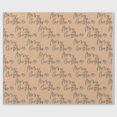 Schattig Kraftpapier Zwart Script Lettertype Prett Cadeaupapier (Vlak)