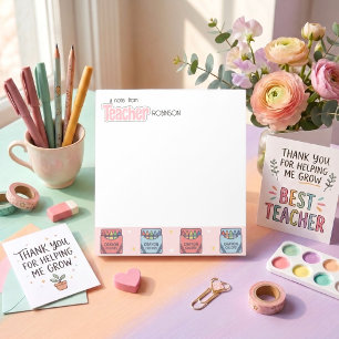 Schattig krijtjes patroon waardering voor de leraa notitieblok