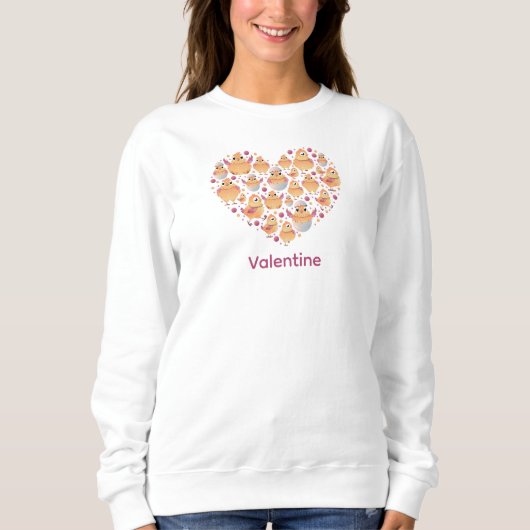 Schattig Kuiken Hart Valentijnsdag Trui (Voorkant)