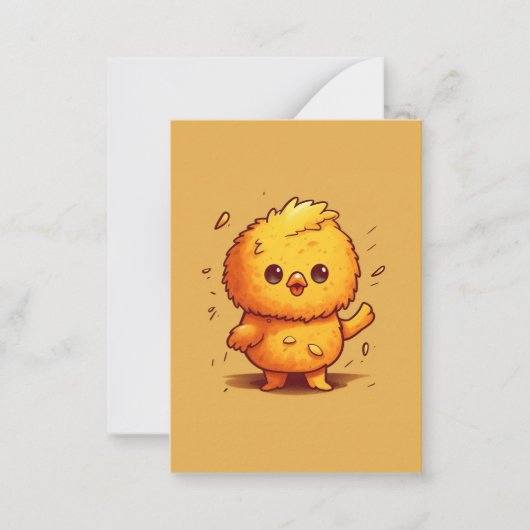 Schattig kuiken notitiekaartje (Voorkant)