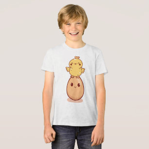 Schattig Kuiken Staand op Lachend Ei Tri-Blend Shirt