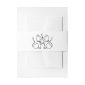 Schattig kussen katten zwart wit bruiloft uitnodigingen wikkel (Voorkant Voorbeeld)