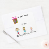 Schattig Label met 3 Kinder namen sticker (Envelop)