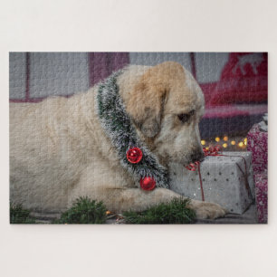 Schattig labrador hond Kerstmis Legpuzzel