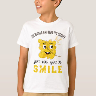 Schattig Lachend Blad "De Wereld Ontwikkelt Zijn S T-shirt