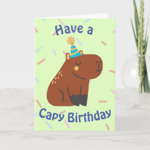 Schattig lachend Capybara Capy Verjaardag Kinderen Kaart