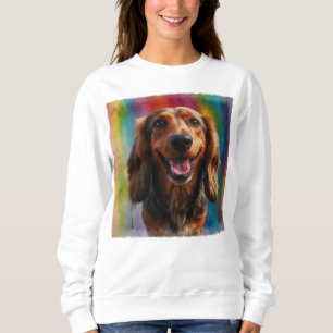 Schattig lachend dachshund artistiek portret trui
