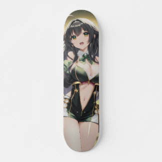 Schattig lachende anime meisje persoonlijk skateboard