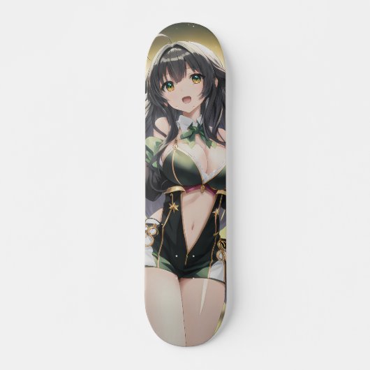 Schattig lachende anime meisje persoonlijk skateboard (Voorkant)