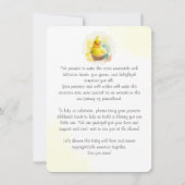 Schattig lachende baby kip save the date (Achterkant)