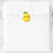 Schattig Lachende Citroen Karakter Ronde Sticker (Tas)