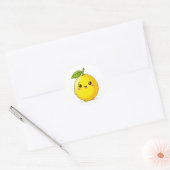 Schattig Lachende Citroen Karakter Ronde Sticker (Envelop)