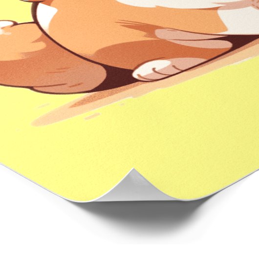 Schattig lachende Corgi - Poster (Hoek)