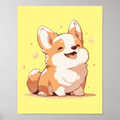 Schattig lachende Corgi - Poster (Voorkant)