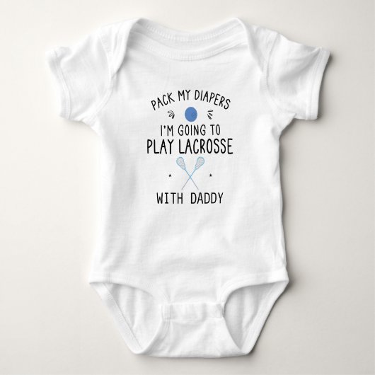 Schattig Lacrosse Peuter | Grappige Lacrosse Papa Romper (Voorkant)