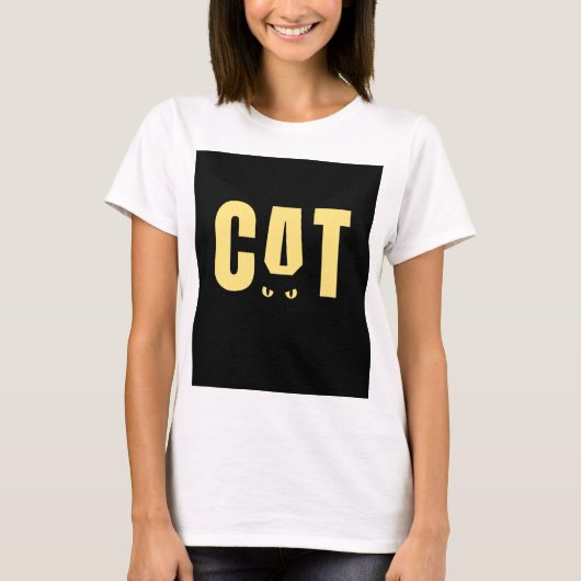 "Schattig Lady Cat T-shirt: Charmant Feline Design T-shirt (Voorkant)