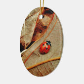 schattig Ladybug-aangepast naamcadeautje personali Keramisch Ornament (Links)