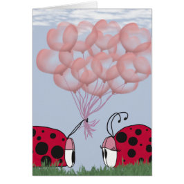 Schattig Ladybug met roze ballon Bouquet