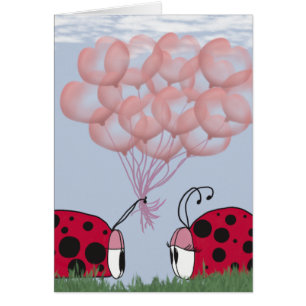 Schattig Ladybug met  roze ballon Bouquet