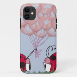 Schattig Ladybug met roze ballon Bouquet Case-Mate iPhone Case