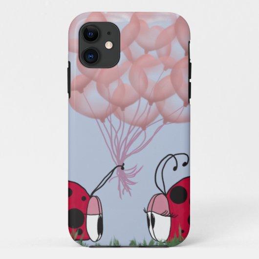 Schattig Ladybug met roze ballon Bouquet Case-Mate iPhone Case (Achterkant)