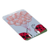 Schattig Ladybug met  roze ballon Bouquet Magneet (Rechterzijde)