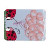 Schattig Ladybug met  roze ballon Bouquet Magneet (Horizontaal)