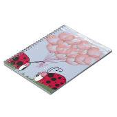 Schattig Ladybug met roze ballon Bouquet Notitieboek (Linkerzijde)