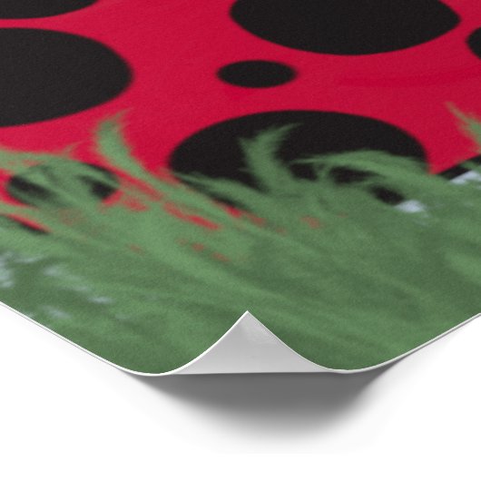 Schattig Ladybug met  roze ballon Bouquet Poster (Hoek)