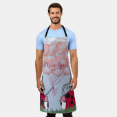 Schattig Ladybug met  roze ballon Bouquet Schort (Gedragen)