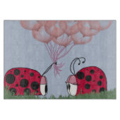 Schattig Ladybug met  roze ballon Bouquet Snijplank (Voorkant)